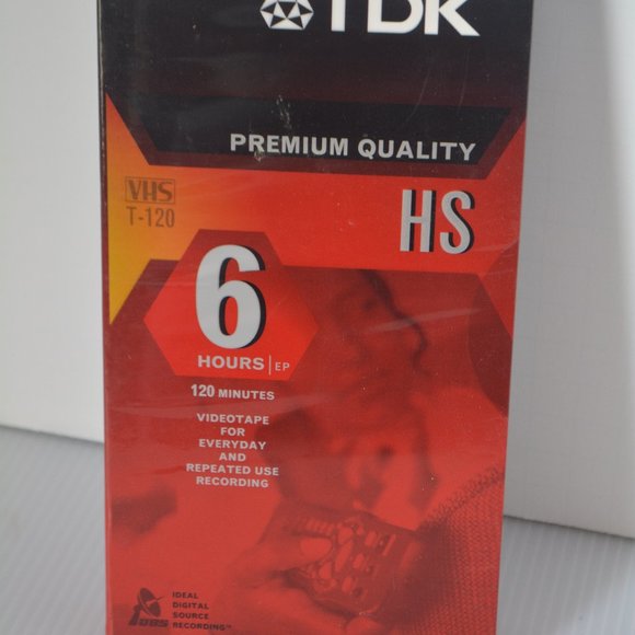 TDK T-120 HS Premium Quality 6 hours VHS blank Recording video cassette tape NEW - Picture 1 of 4